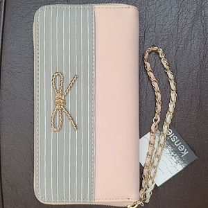 NWT Pink Gray and Gold Wristlet Wallet